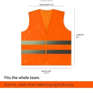 Reflective Bright Orange Safety Vest